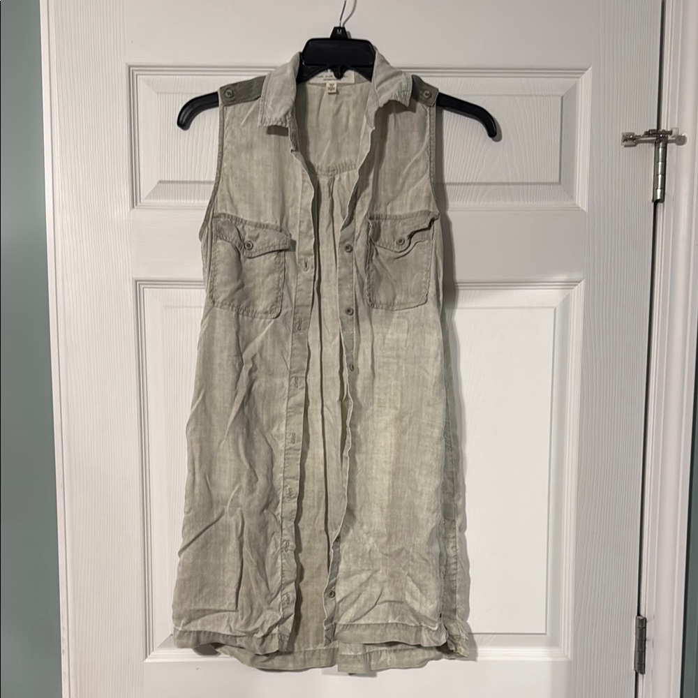 Anthropologie Light Gray Blouse